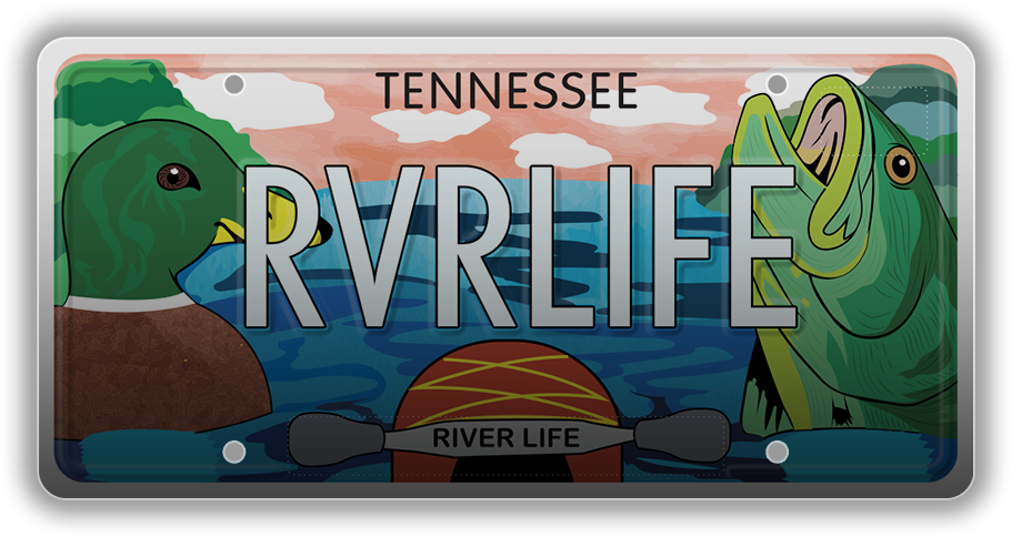 River Life license plate mockup